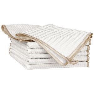 Soft Reusable and Absorbent Lightweight Cleaning Cloths 11" x 11" 6pack Beige